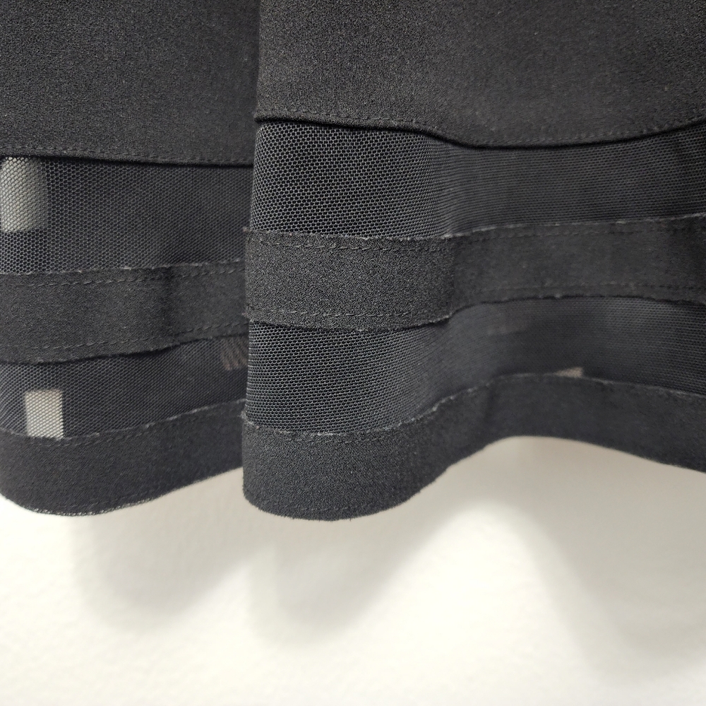 Calvin Klein A-Line Mesh Stripe Black Dress Size 4 - Picture 9 of 10